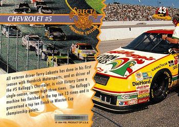 1995 Select #43 Terry Labonte's Car Back