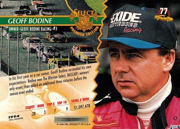 1995 Select #77 Geoff Bodine Back