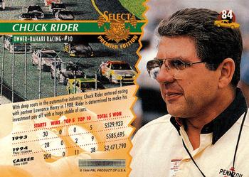 1995 Select #84 Chuck Rider Back