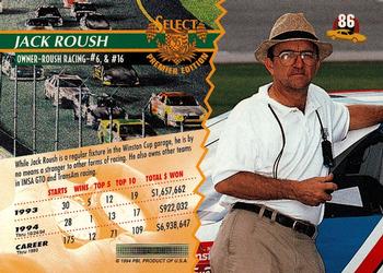 1995 Select #86 Jack Roush Back