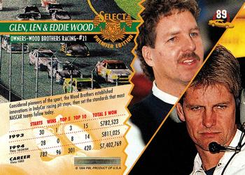 1995 Select #89 Glen Wood / Eddie Wood / Len Wood Back