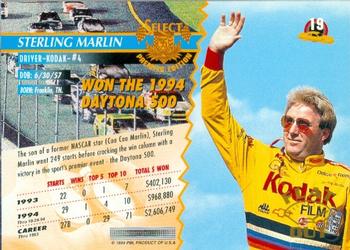 1995 Select - Flat Out #19 Sterling Marlin Back