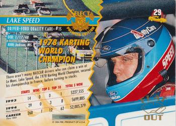 1995 Select - Flat Out #29 Lake Speed Back