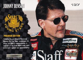 1995 Select - Flat Out #127 Johnny Benson Back