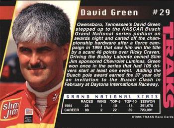 1995 Traks #29 David Green Back
