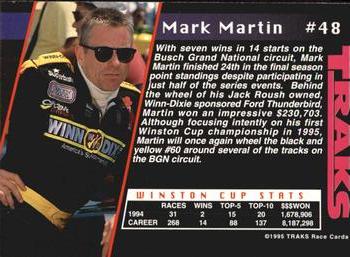 1995 Traks #48 Mark Martin Back