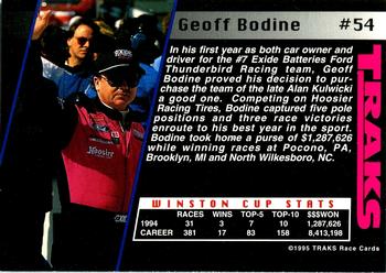 1995 Traks #54 Geoff Bodine Back