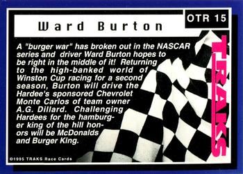 1995 Traks - On the Rise Holofoil #OTR 15 Ward Burton Back