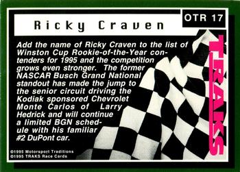 1995 Traks - On the Rise Holofoil #OTR 17 Ricky Craven Back
