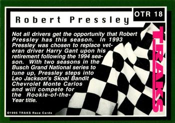 1995 Traks - On the Rise Holofoil #OTR 18 Robert Pressley Back