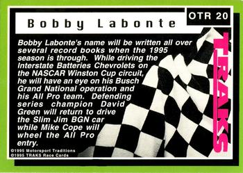 1995 Traks - On the Rise Holofoil #OTR 20 Bobby Labonte Back