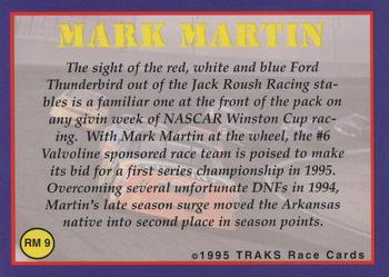 1995 Traks - Racing Machines #RM 9 Mark Martin Back