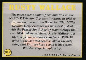 1995 Traks - Racing Machines #RM 10 Rusty Wallace Back