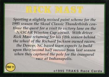 1995 Traks - Racing Machines #RM 11 Rick Mast Back