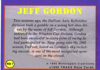 1995 Traks - Racing Machines #RM 7 Jeff Gordon Back