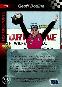 1995 Upper Deck #13 Geoff Bodine Back