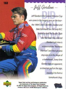 1995 Upper Deck #163 Jeff Gordon Back
