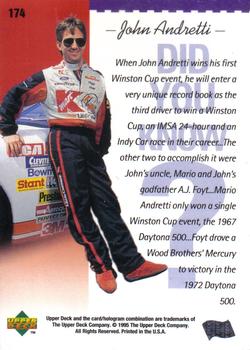 1995 Upper Deck #174 John Andretti Back
