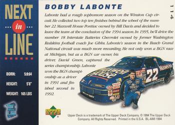 1995 Upper Deck #114 Bobby Labonte Back