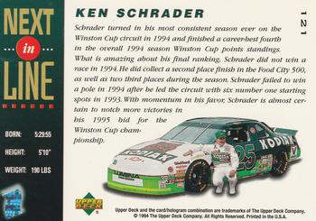 1995 Upper Deck #121 Ken Schrader Back