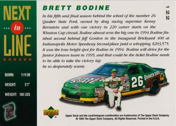1995 Upper Deck #122 Brett Bodine Back