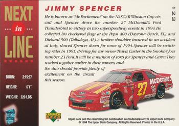 1995 Upper Deck #123 Jimmy Spencer Back