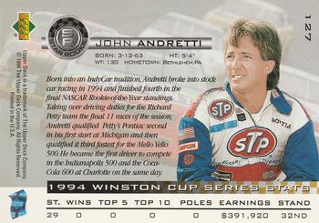 1995 Upper Deck #127 John Andretti Back
