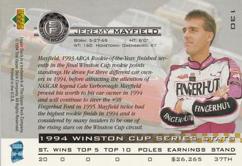 1995 Upper Deck #130 Jeremy Mayfield Back