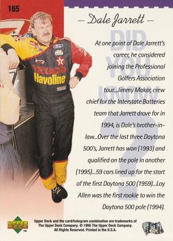 1995 Upper Deck #165 Dale Jarrett Back