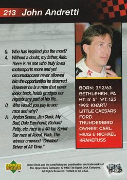 1995 Upper Deck #213 John Andretti Back