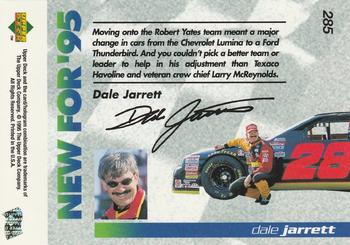 1995 Upper Deck #285 Dale Jarrett Back