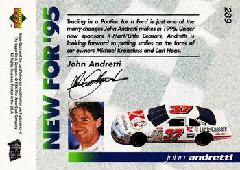 1995 Upper Deck #289 John Andretti Back