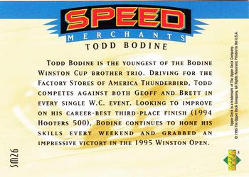 1995 SP - Speed Merchants #SM26 Todd Bodine Back