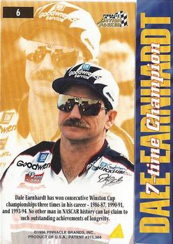 1996 Action Packed Credentials #6 Dale Earnhardt Back