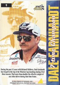 1996 Action Packed Credentials #9 Dale Earnhardt Back