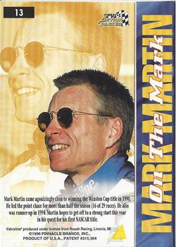 1996 Action Packed Credentials #13 Mark Martin Back