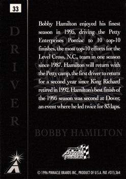 1996 Action Packed Credentials #33 Bobby Hamilton Back
