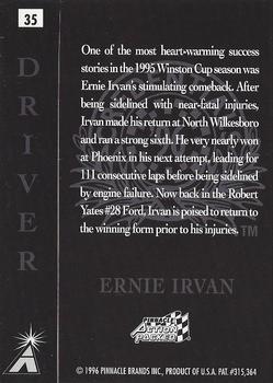 1996 Action Packed Credentials #35 Ernie Irvan Back