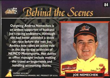 1996 Action Packed Credentials #84 Andrea Nemechek Back