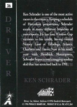 1996 Action Packed Credentials #36 Ken Schrader Back