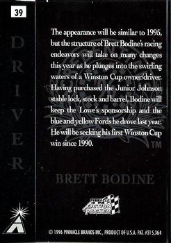 1996 Action Packed Credentials #39 Brett Bodine Back