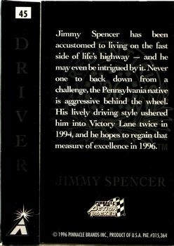 1996 Action Packed Credentials #45 Jimmy Spencer Back
