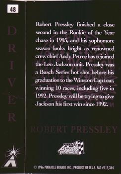 1996 Action Packed Credentials #48 Robert Pressley Back