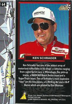 1996 Action Packed Credentials #64 Ken Schrader Back