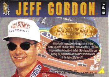 1996 Action Packed Credentials - Leaders of the Pack #7 Jeff Gordon Back
