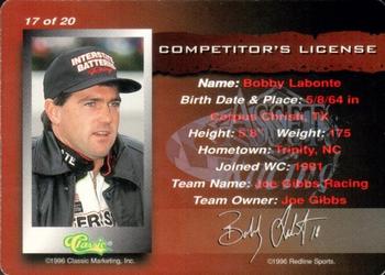 1996 Assets - Competitor's License #17 Bobby Labonte Back