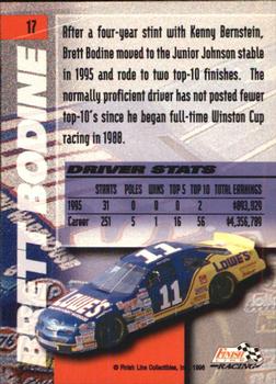 1996 Finish Line #17 Brett Bodine Back