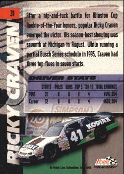1996 Finish Line #31 Ricky Craven Back