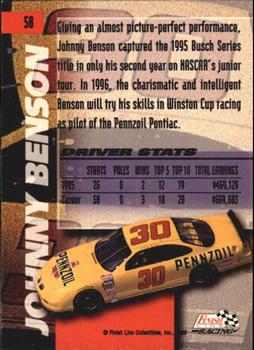 1996 Finish Line #58 Johnny Benson Back