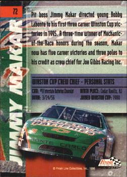 1996 Finish Line #72 Jimmy Makar Back